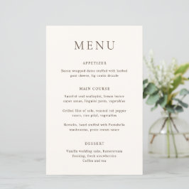 Classic Ivory Elegant bröllop Menu