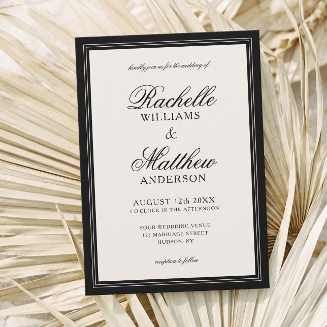 Classic Ivory Old Money Wedding Inbjudningar (Skapare uppladdad)