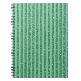 Classic Jade Green Glitter Style Vertical Stripes Anteckningsbok