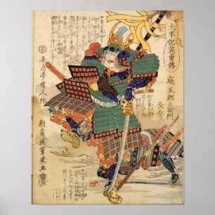 Classic Japanska Samurai Warrior General Poster