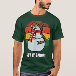 Classic Jolly Snowman Retro Vintage Sunset Happy H T Shirt