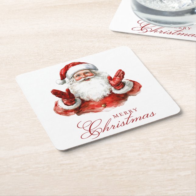 Classic Jultomten God jul Underlägg Papper Kvadrat (Vinklad)