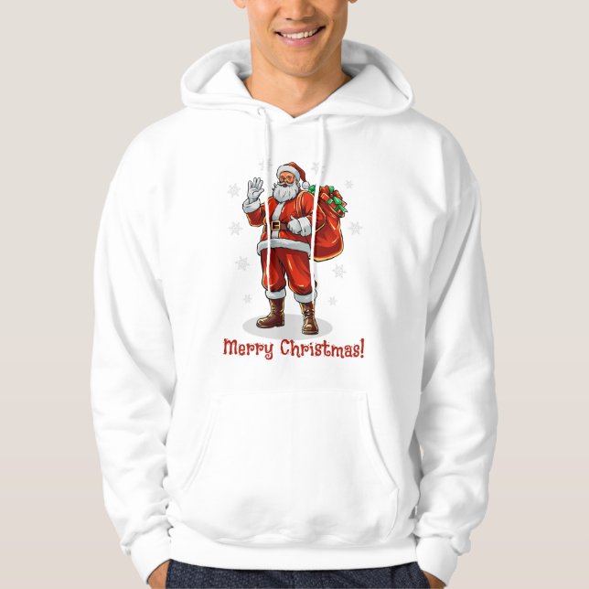 Classic Jultomten som tar med sig Julklapp Hoodie (Framsida)