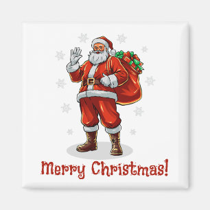 Classic Jultomten som tar med sig Julklapp Magnet