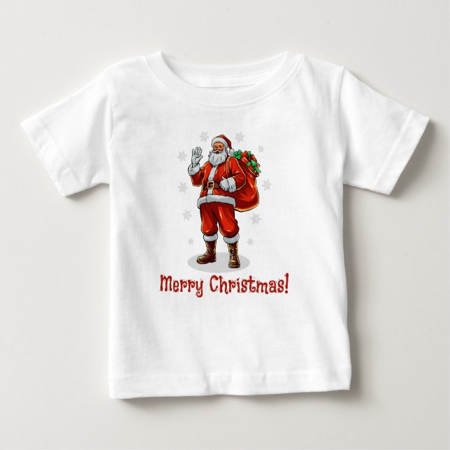 Classic Jultomten som tar med sig Julklapp T Shirt (Framsida)