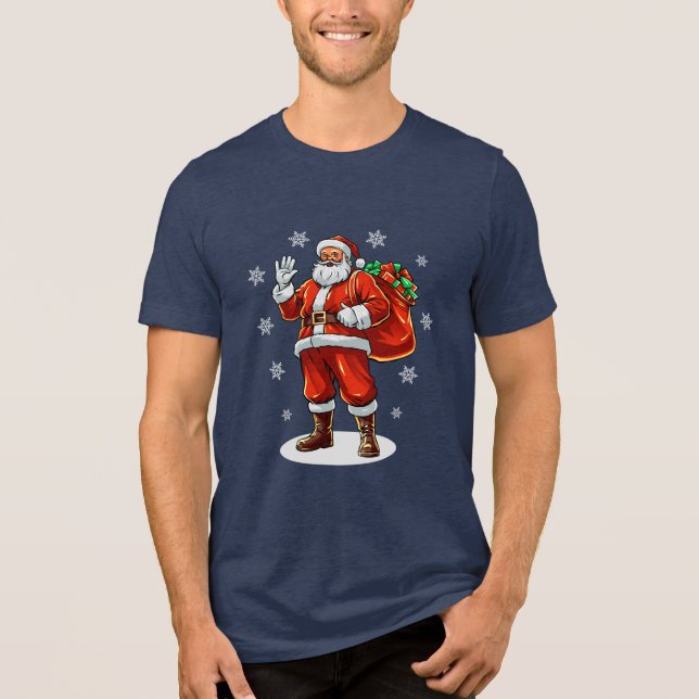 Classic Jultomten som tar med sig Julklapp T Shirt (Framsida)