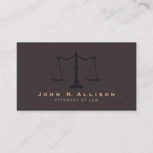 Classic Justice Brown Suede See Attorney Attorney Visitkort