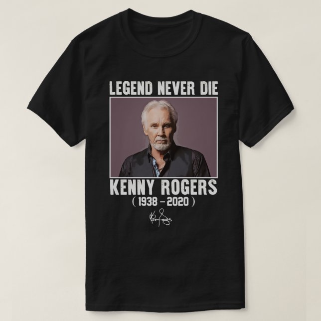 Classic Kenny Rogers Legend Die aldrig T Shirt (Design framsida)