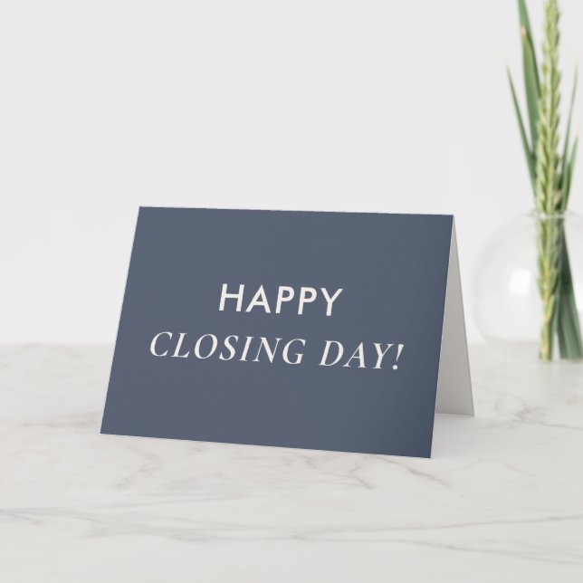 Classic Key Closing Day Gray Real Estate Agent Kort (Framsida)