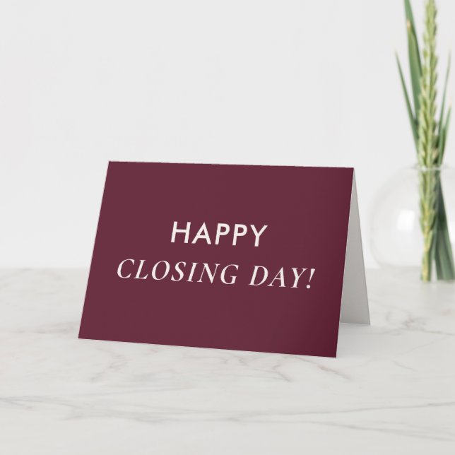 Classic Key Closing Day Maroon Real Estate Agent Kort (Framsida)
