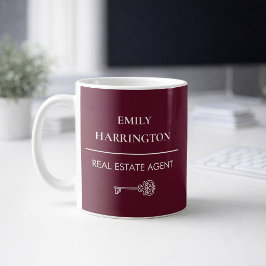 Classic Key Maroon Real Estate Agent Kaffemugg