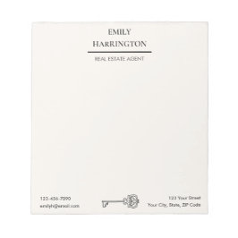 Classic Key Neutral Real Estate Agent Anteckningsblock