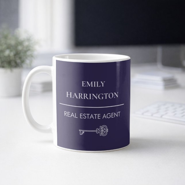 Classic Key Purple Real Estate Agent Kaffemugg (Skapare uppladdad)