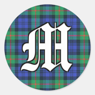 Classic Klan Murray Tartan Monogram Runt Klistermärke