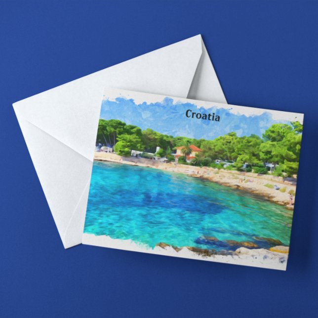Classic Kroatien Adria Kusten Scenery Vykort (croatia adria coast postcard)