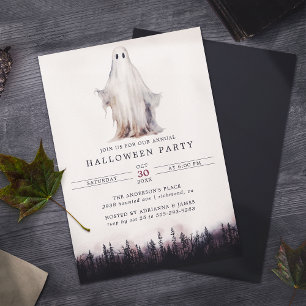 Classic Lakan Ghost Spooky Skogen Halloween fest Inbjudningar