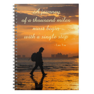 Classic Lao Tzu Journey Quote Anteckningsbok