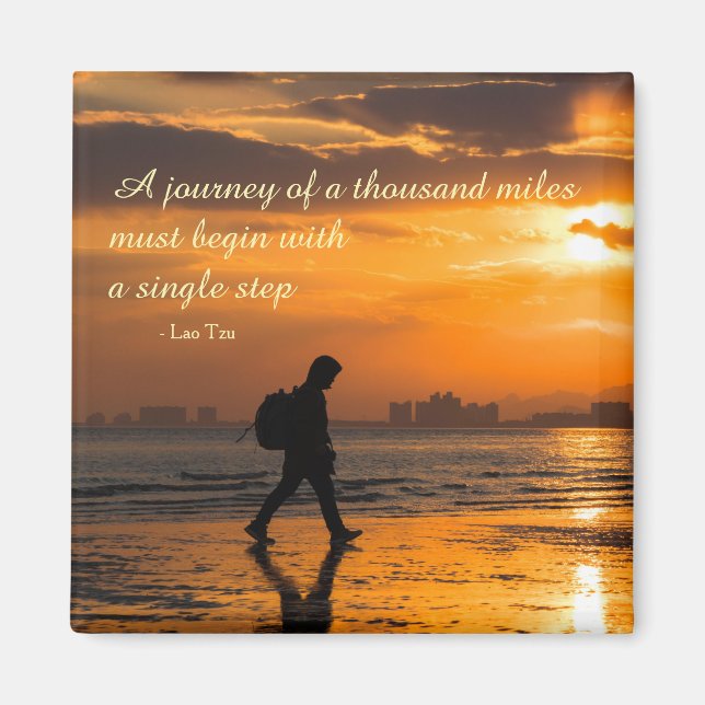 Classic Lao Tzu Journey Quote Magnet (Framsidan)