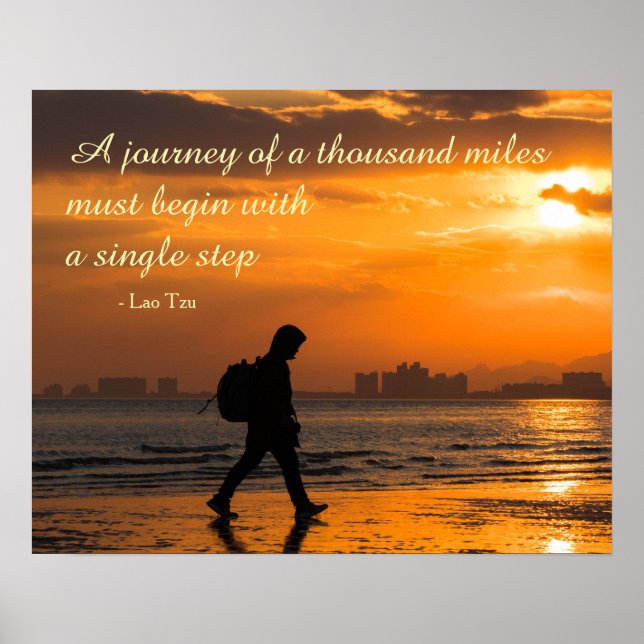 Classic Lao Tzu Journey Quote Poster (Framsidan)