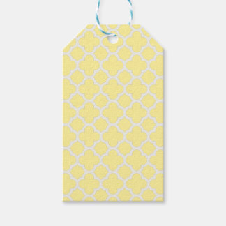 Classic Lattice quatrefoil in Canary gult Presentetikett