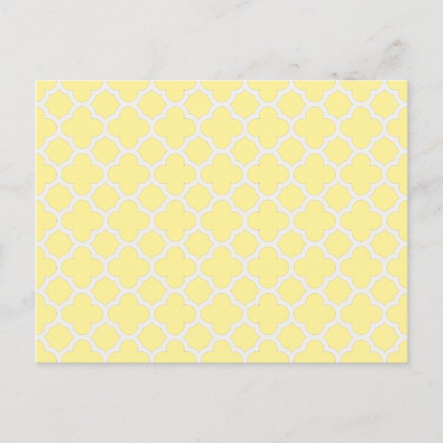 Classic Lattice quatrefoil in Canary gult Vykort (Framsida)