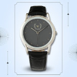 Classic Laurel WandeBlack Guld Monogram Armbandsur<br><div class="desc">En klassisk lagerkrans i svart och guld,  ge en perfekt blandning av charm och elegans. Monogrammet ger en speciell beröring. Perfekt som en personlig för familj och vänner</div>