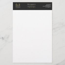 Classic Laurel WandeBlack Guld Monogram Brevpapper