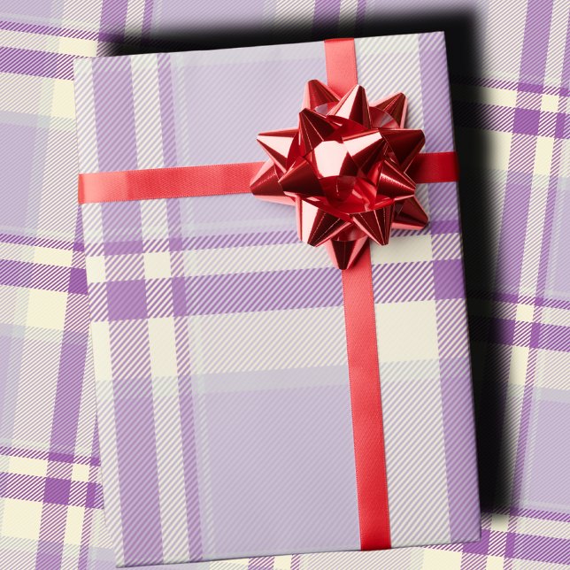 Classic Lavender Plaid Elegant Holiday Christmas Presentpapper (Skapare uppladdad)