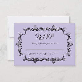 Classic Lavender Purple Ornately Framed Wedding OSA Kort