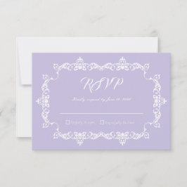 Classic Lavender Purple Ornately Framed Wedding OSA Kort