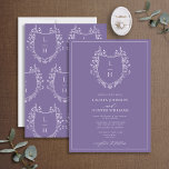 Classic Lavender Wildblommonogram Vapensköld Bröll Inbjudningar<br><div class="desc">Tittar du en modern tvist på en klassisk bröllopsinbjudan? Se då inte längre än vår klassiska inbjudan till Vapensköld-bröllop på Lavender Wildblomma Monogram! Denna vackra inbjudan är designad med en hand plockade-vapensköld som är förskönad med vilda blommor och fjärilar. Den innehåller ditt monogram initialer i ett snyggt-typsnitt och avslutas med...</div>