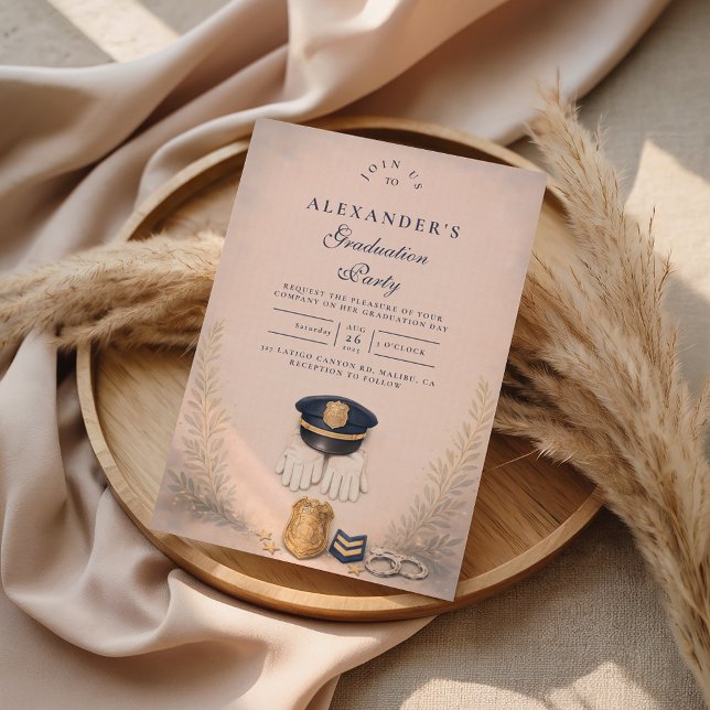 Classic Law Enforcement Graduation Ceremony Inbjudningar (Skapare uppladdad)