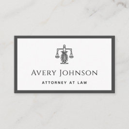 Classic Law Lawyer skalar Logotyp Grått & White Bo Visitkort