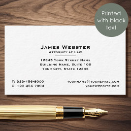 Classic Legal & Professionell Attorney Black Visitkort