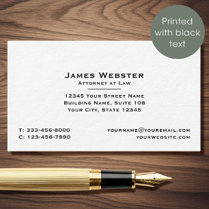 Classic Legal & Professionell Attorney Black Visitkort