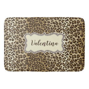 Classic Leopard Mönster med eget namn Badrumsmatta