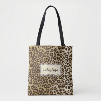 Classic Leopard Mönster med eget namn Tygkasse