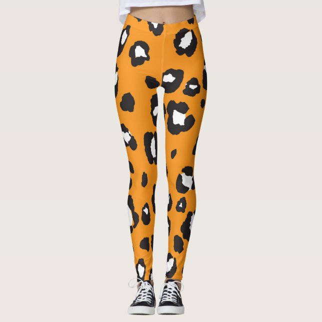 Classic Leopard Print Mönster Leggings (Framsida)