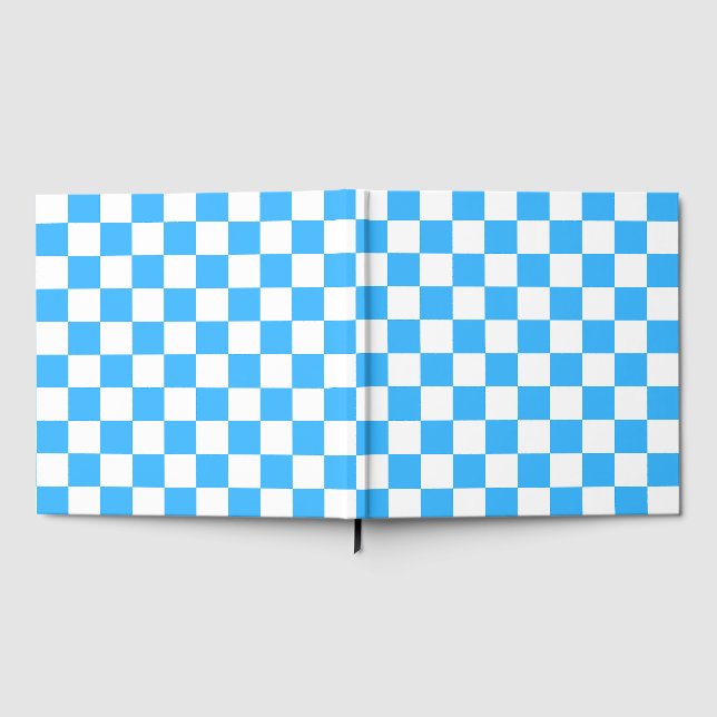 Classic light blue checkerboard  gästböcker (Full)