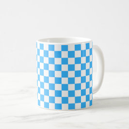 Classic light blue checkerboard  kaffemugg
