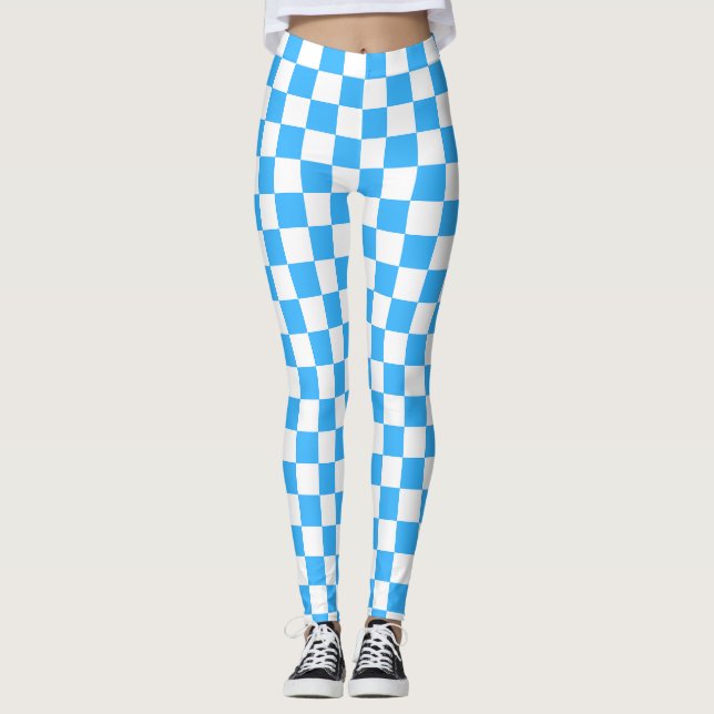 Classic light blue checkerboard  leggings (Framsida)