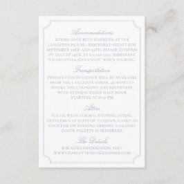 Classic Light Blue Fruit Bowl Wedding Details Card Tilläggskort