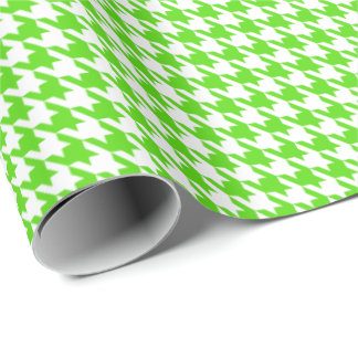 Classic Light Green and White Houndstooth Pattern Presentpapper