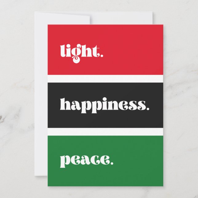 Classic Light Happiness Peace Kwanzaa Julkort (Framsida)