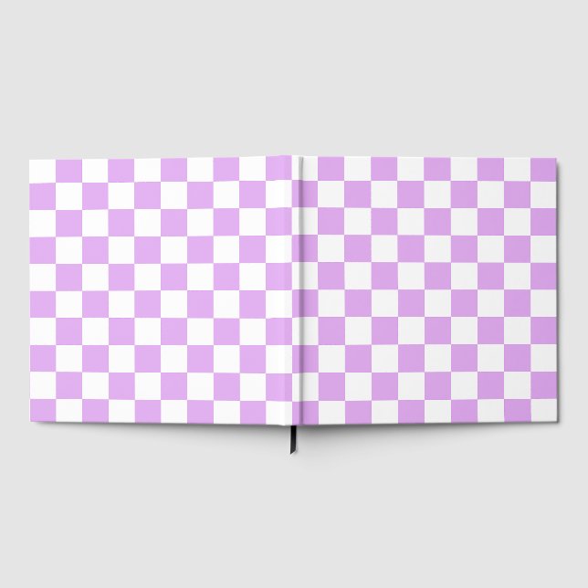 Classic light lavender checkerboard  gästböcker (Full)