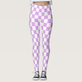 Classic light lavender checkerboard  leggings