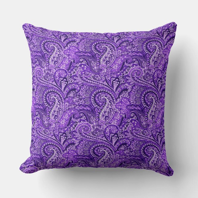 Classic Lila Paisley Dekorativ kudde (Framsida)