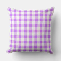 Classic Lilac Gingham Dekorativ kudde