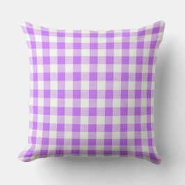 Classic Lilac Gingham Dekorativ kudde