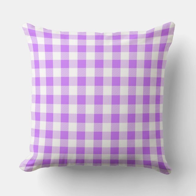 Classic Lilac Gingham Dekorativ kudde (Framsida)